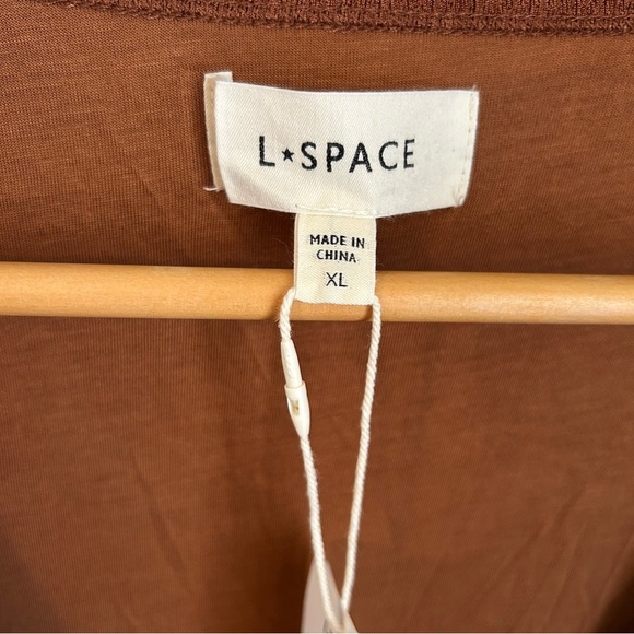 NWT, L*Space Women’s Melissa Ruched V-Neck Mini Dress in Coffee, Size X-Large - Picture 8 of 13